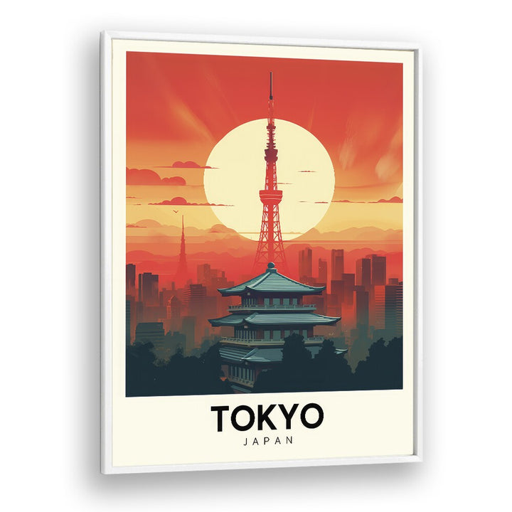 tokyo tapestry travel posters in White Plain Frame