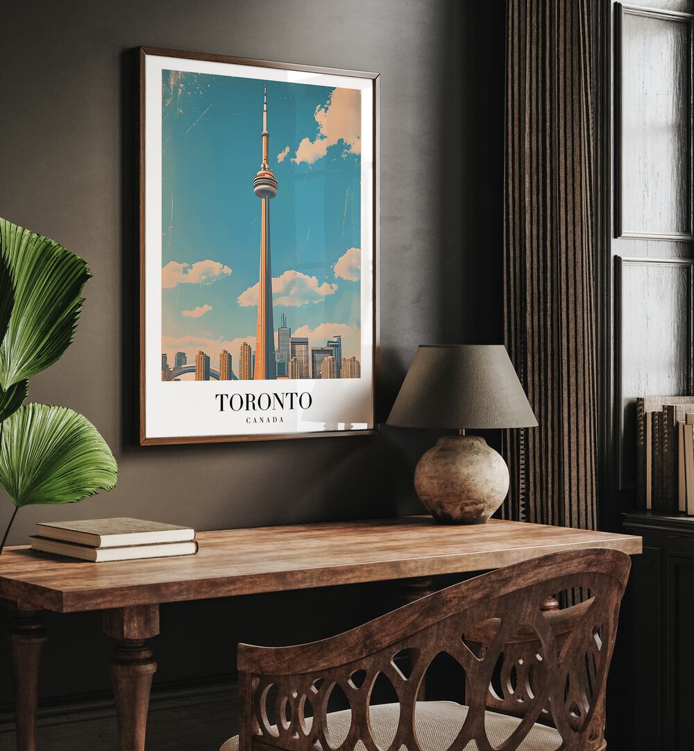 toronto-canada travel posters Artwork II placed on a Wall 