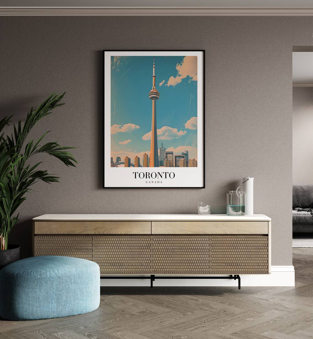 toronto-canada travel posters Artwork III placed on a Wall 