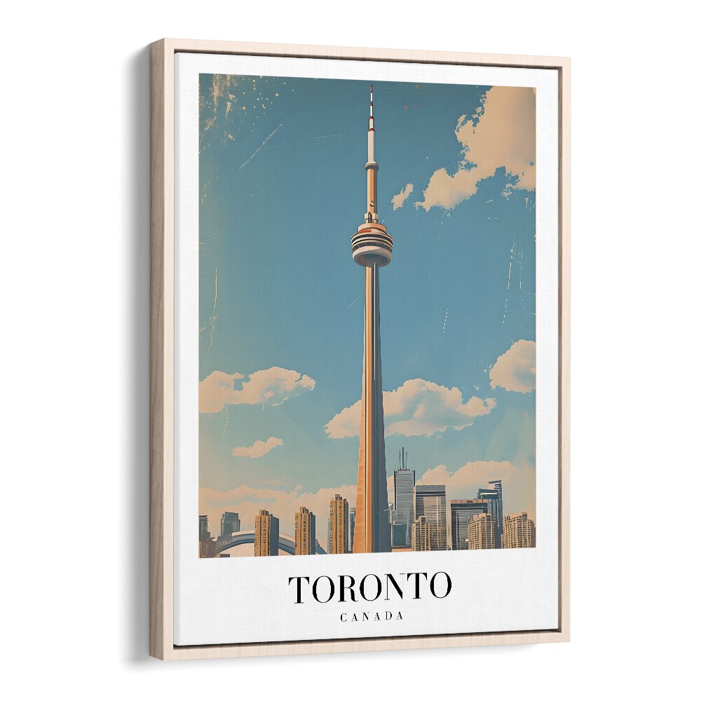 toronto-canada travel posters in Oak Wood Floater Frame