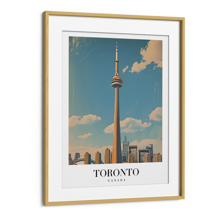 toronto-canada travel posters in Oak Wood Frame With Mount
