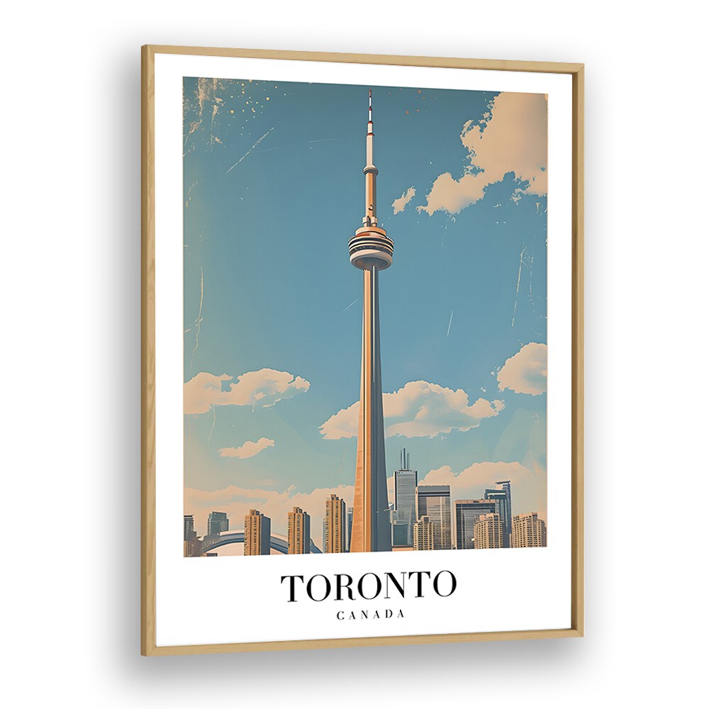 toronto-canada travel posters in Oak Wood Plain Frame