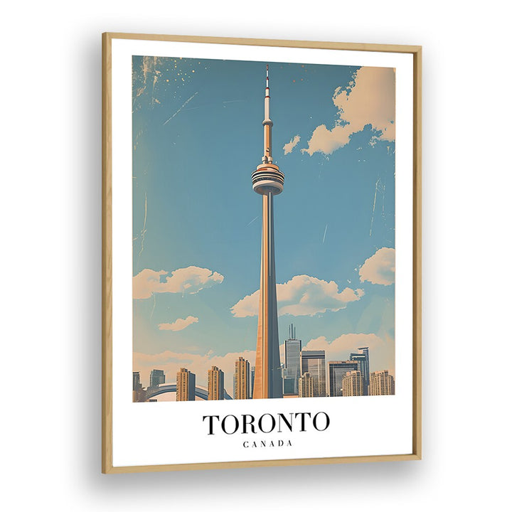 toronto-canada travel posters in Oak Wood Plain Frame