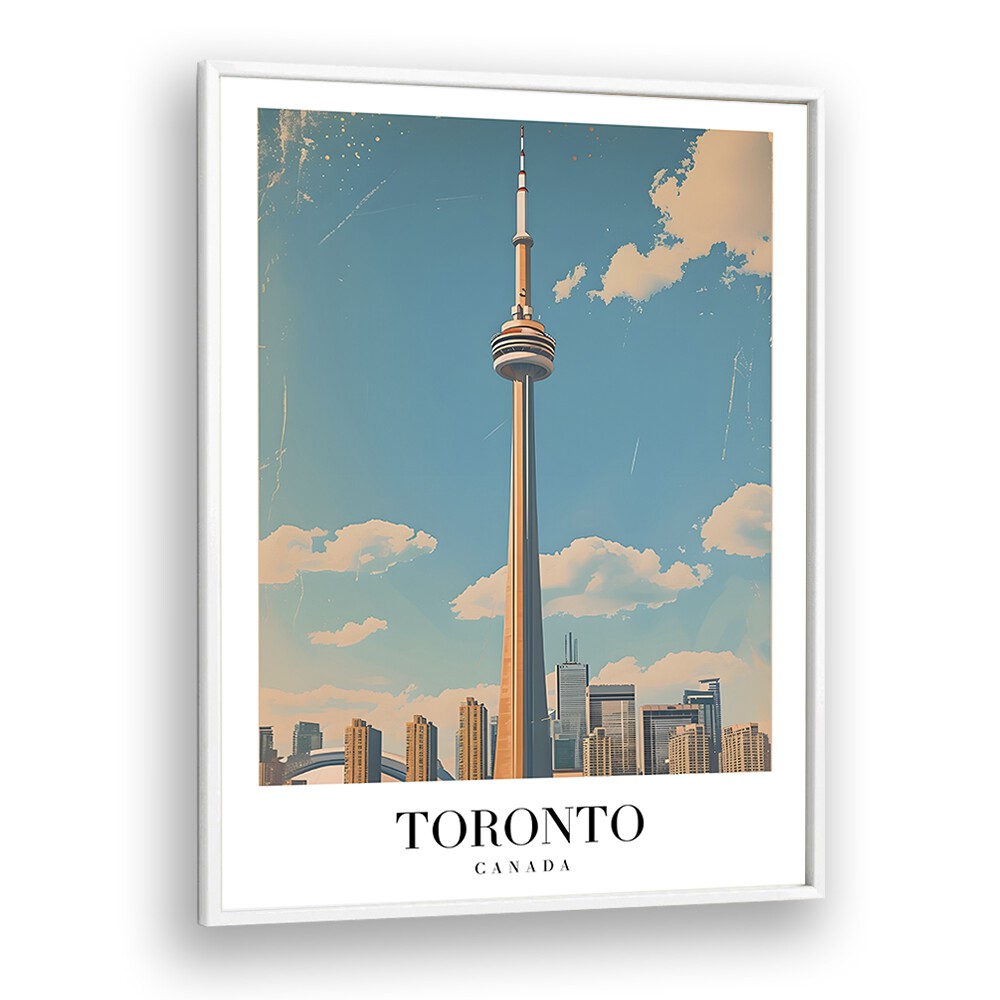 toronto-canada travel posters in White Plain Frame