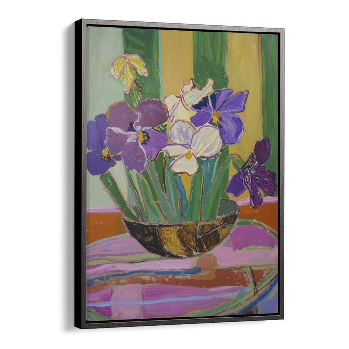 tranquil blossoms II electric wall art prints in Black Floater Frame