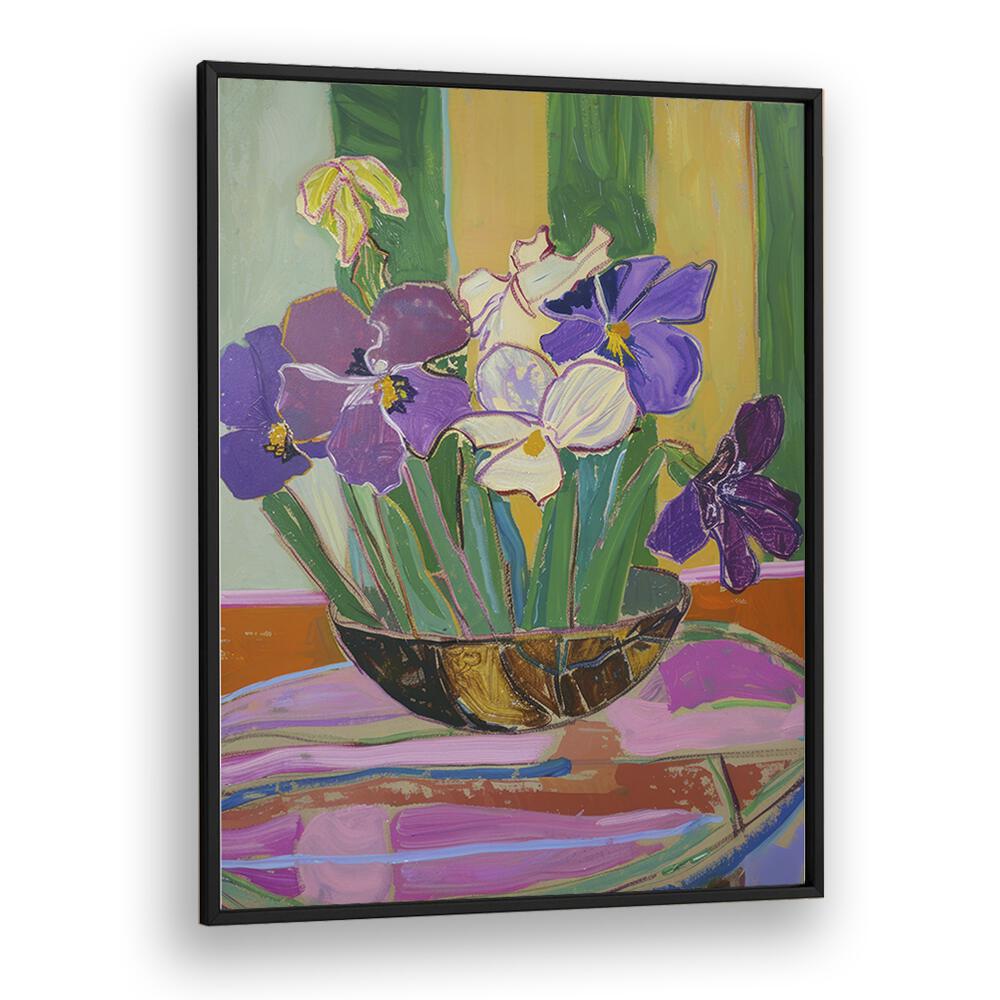 tranquil blossoms II electric wall art prints in Black Plain Frame