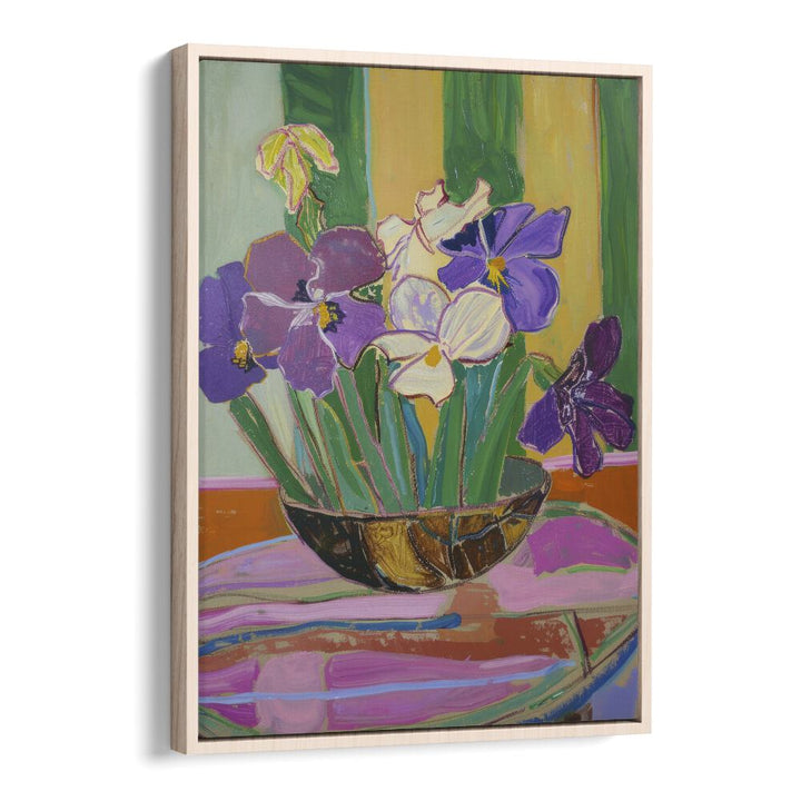 tranquil blossoms II electric wall art prints in Oak Wood Floater Frame