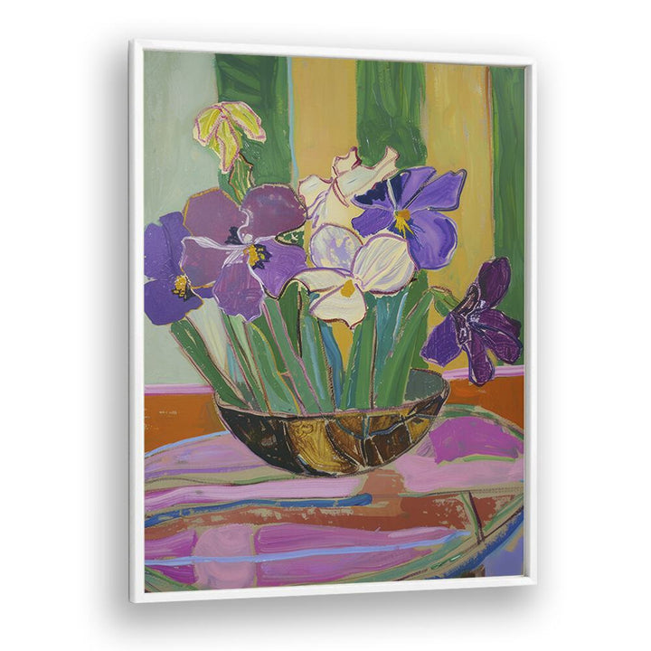 tranquil blossoms II electric wall art prints in White Plain Frame