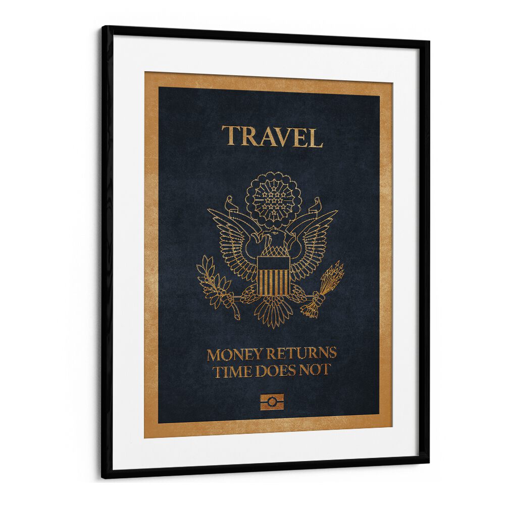 travel quote travel posters in Black Frame With Mount