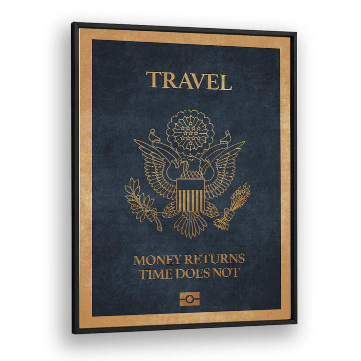 travel quote travel posters in Black Plain Frame