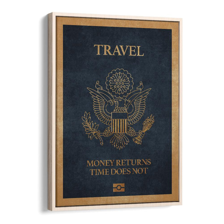 travel quote travel posters in Oak Wood Floater Frame