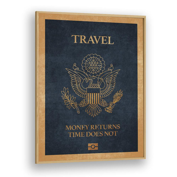 travel quote travel posters in Oak Wood Plain Frame