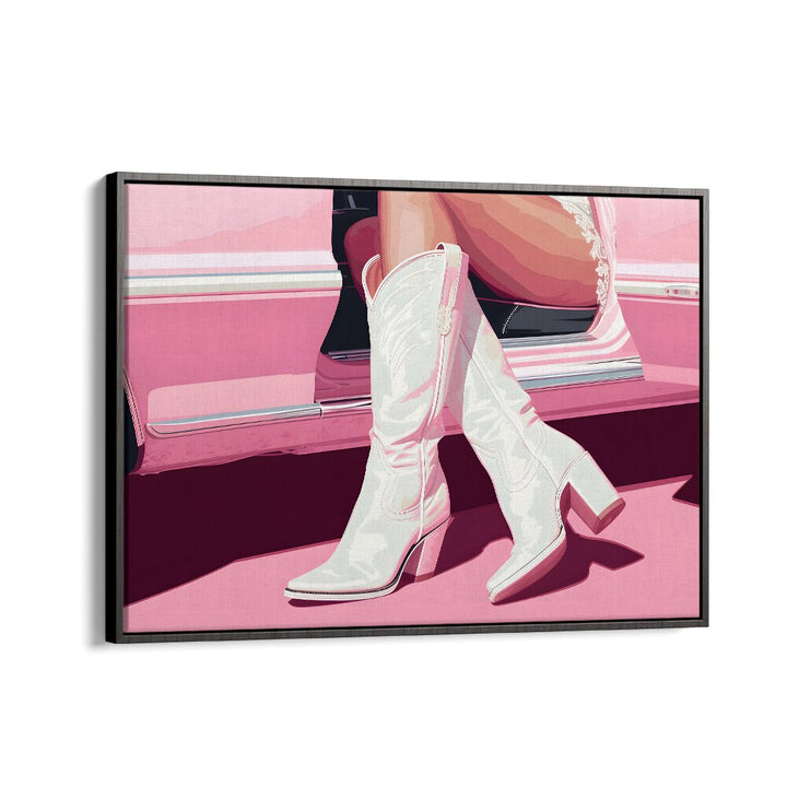 tthese boots are made for walking electric wall art prints in Black Floater Frame