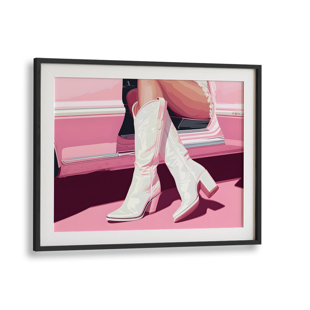 tthese boots are made for walking electric wall art prints in Black Frame With Mount