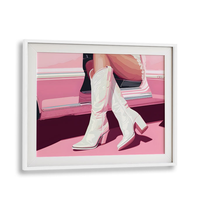 tthese boots are made for walking electric wall art prints in White Frame With Mount