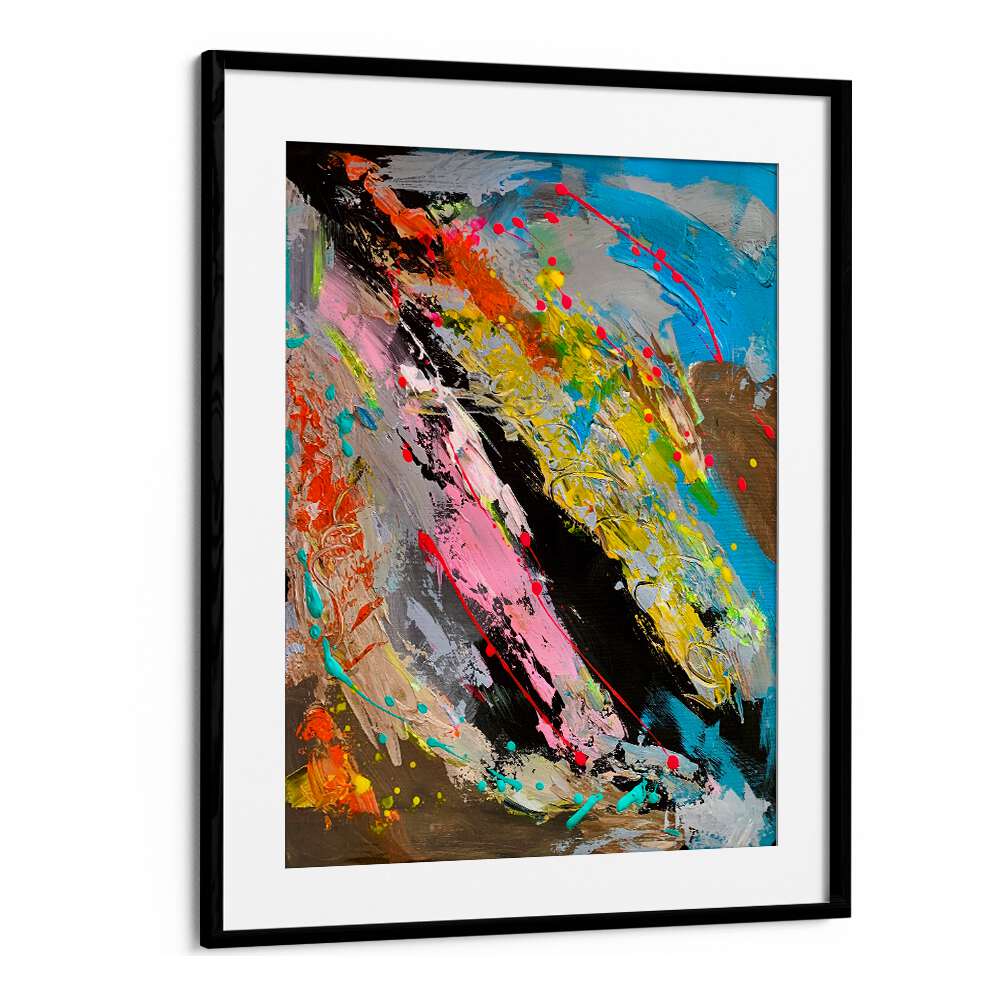 turbulent tranquility abstract paintings in Black Frame With Mount