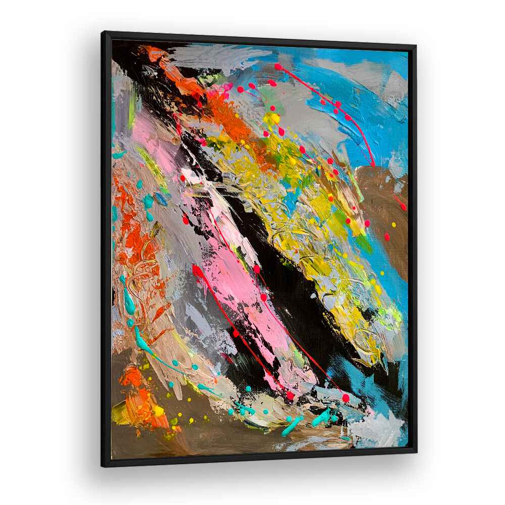 turbulent tranquility abstract paintings in Black Plain Frame