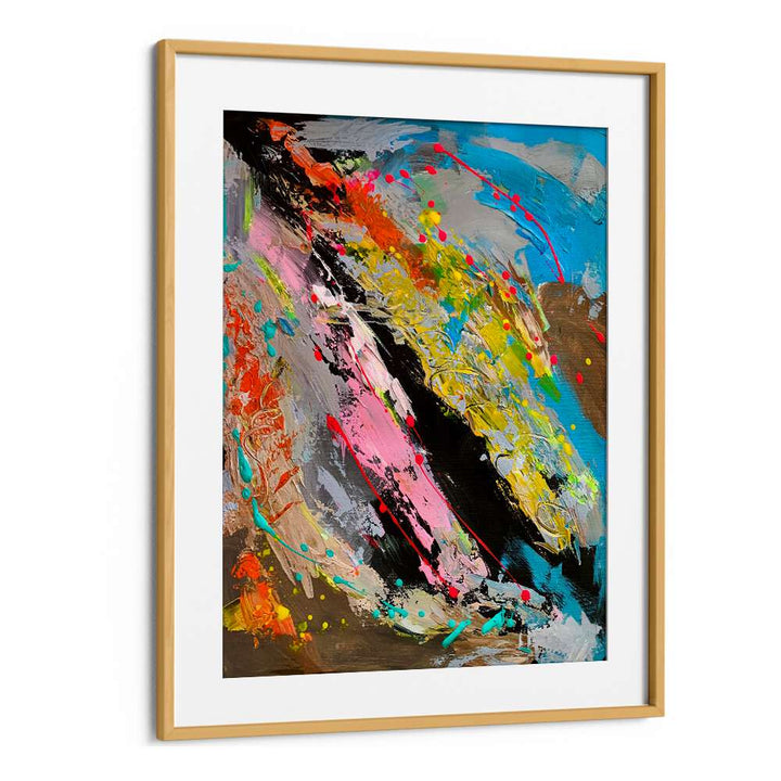 turbulent tranquility abstract paintings in Oak Wood Frame With Mount