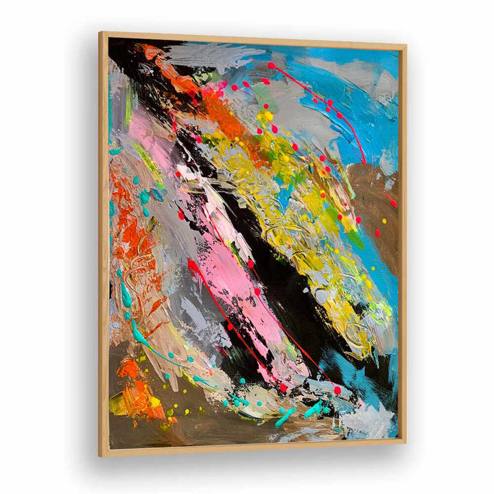 turbulent tranquility abstract paintings in Oak Wood Plain Frame