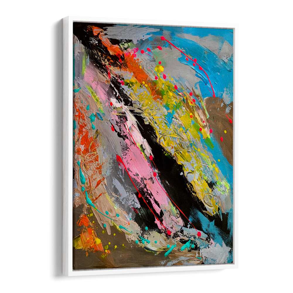 turbulent tranquility abstract paintings in White Floater Frame