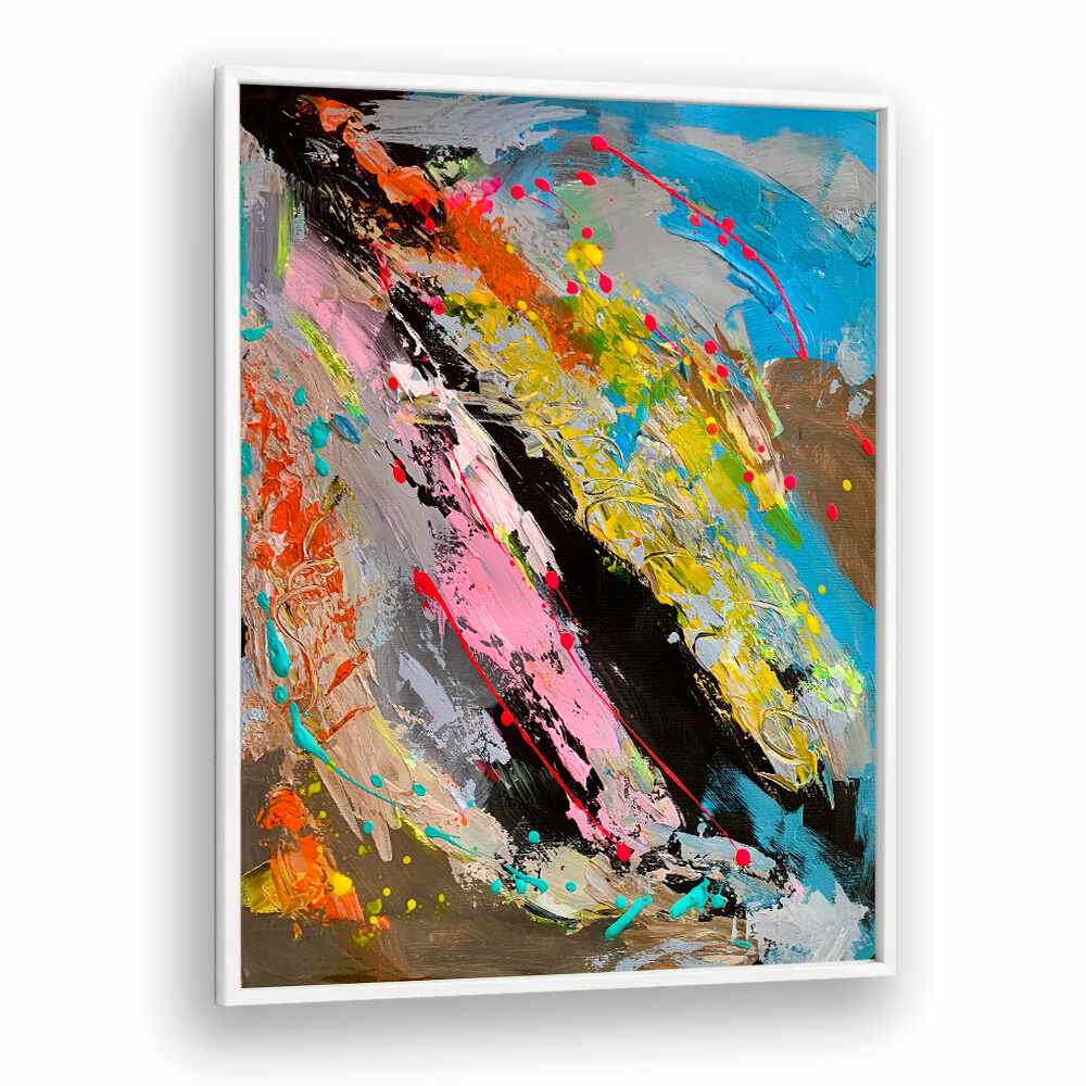 turbulent tranquility abstract paintings in White Plain Frame