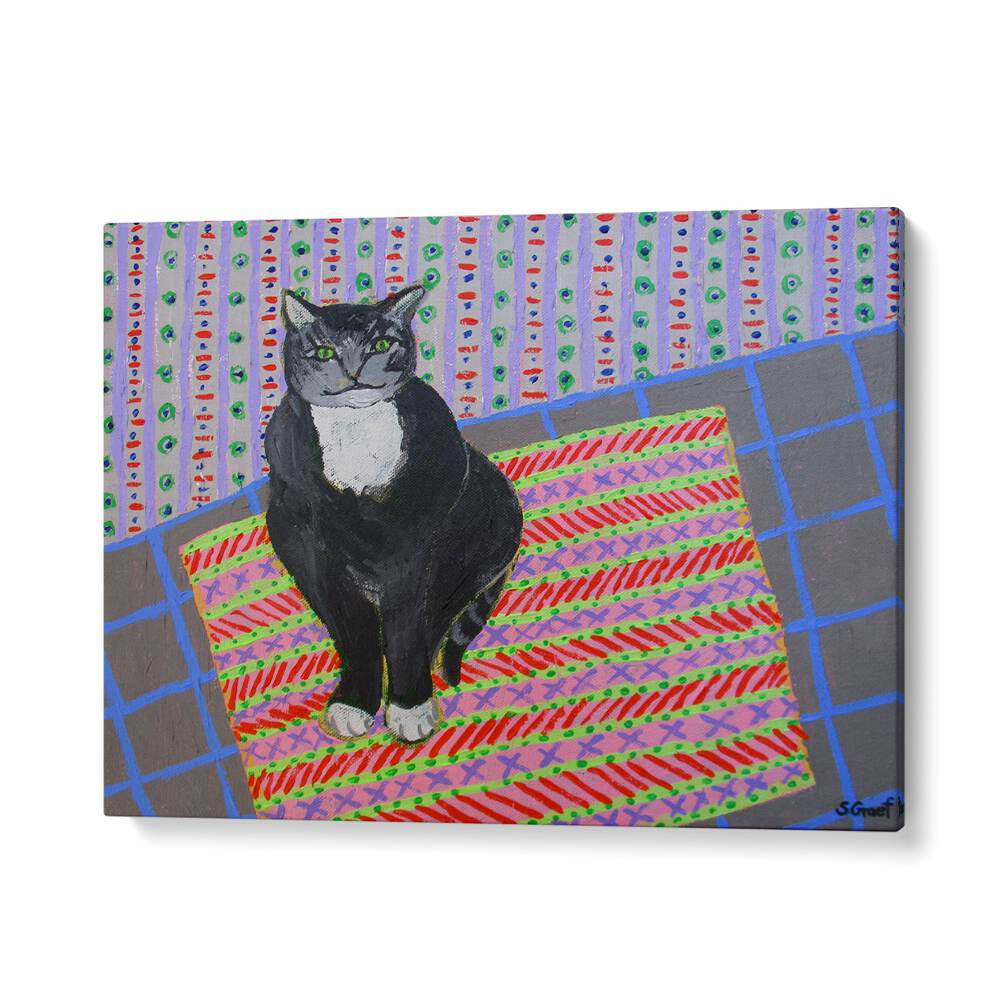 tuxedo cat wildlife paintings in Gallery Wrap