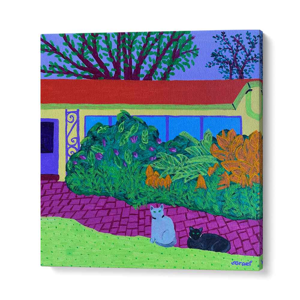 two cats landscape art prints in Gallery Wrap