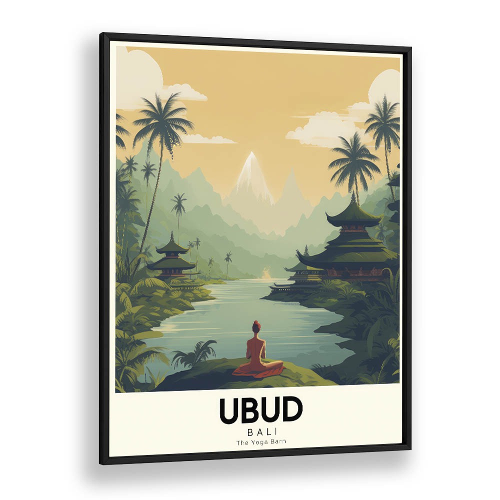 ubud-bali travel posters in Black Plain Frame