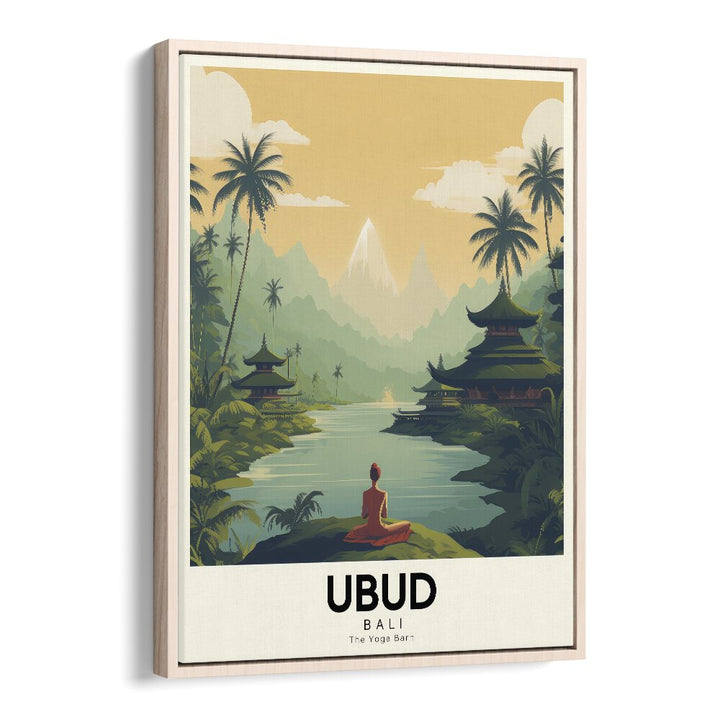 ubud-bali travel posters in Oak Wood Floater Frame