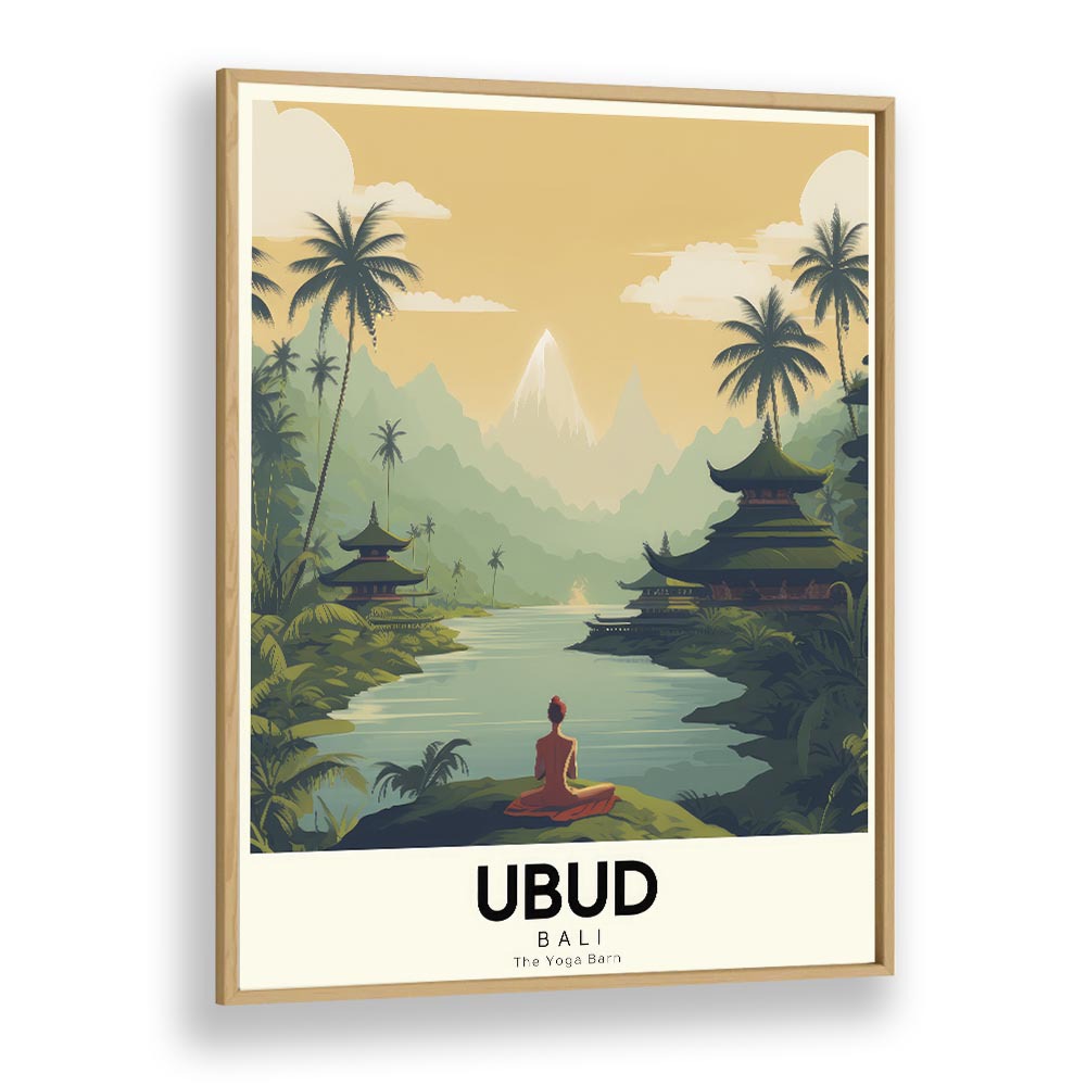 ubud-bali travel posters in Oak Wood Plain Frame