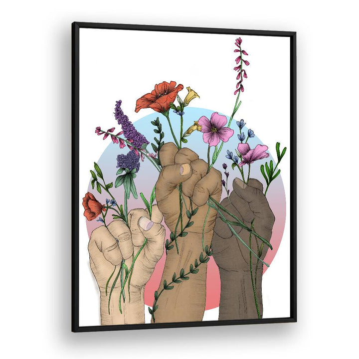 unity colour original Vintage paintings in Black Plain Frame