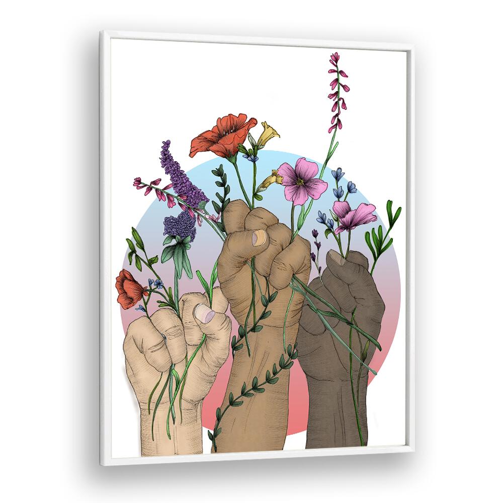 unity colour original Vintage paintings in White Plain Frame