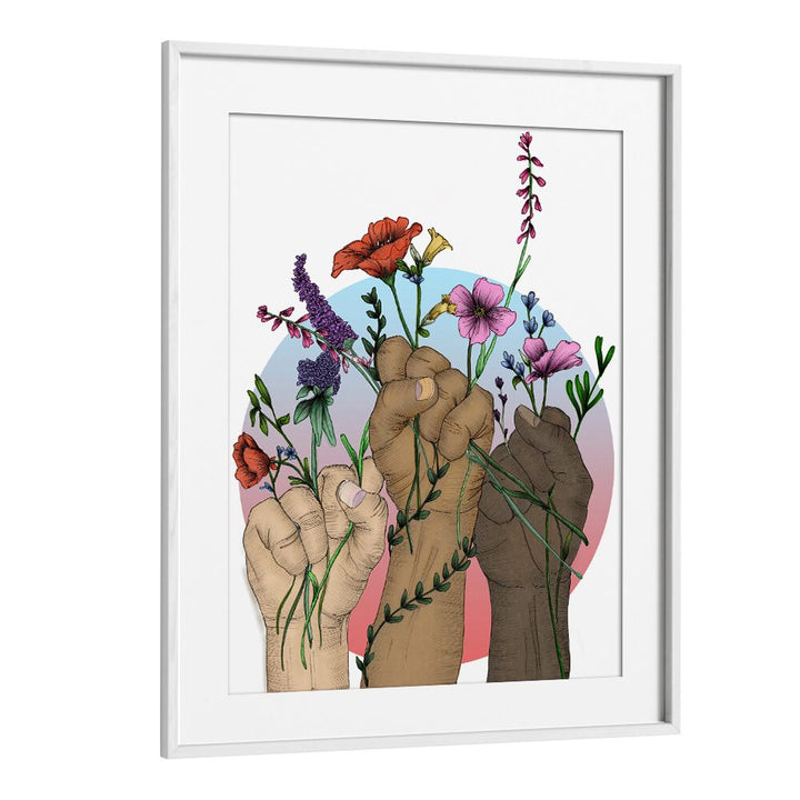unity colour originalVintage paintings in White Frame With Mount