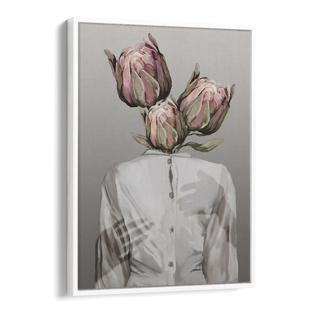 unknown longing no.I by gabriella roberg wall art prints in White Floater Frame