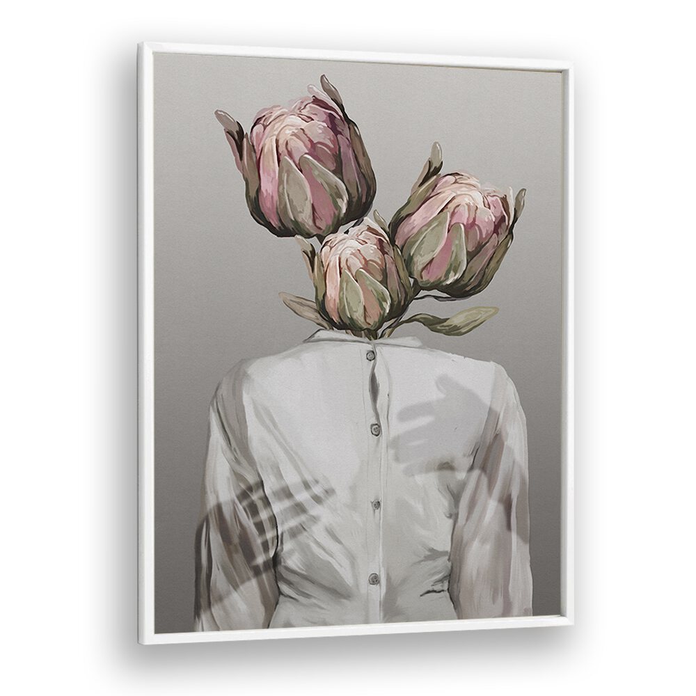 unknown longing no.I by gabriella roberg wall art prints in White Plain Frame