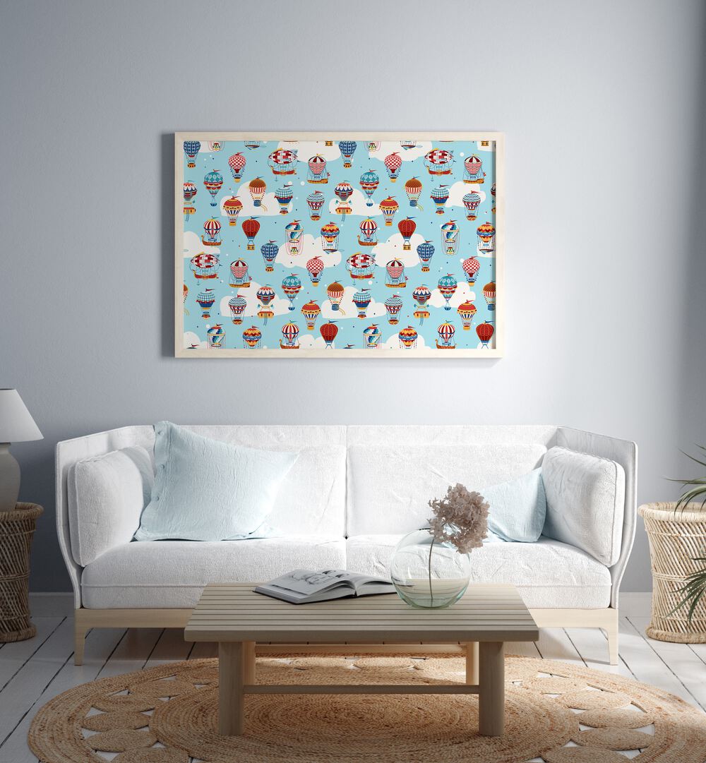 up in the clouds blue by sue skellern kids room paintings kids room wallart Artwork I placed on a wall