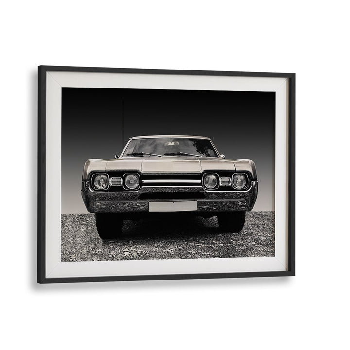 us classic car car poster in Black Frame With Mount