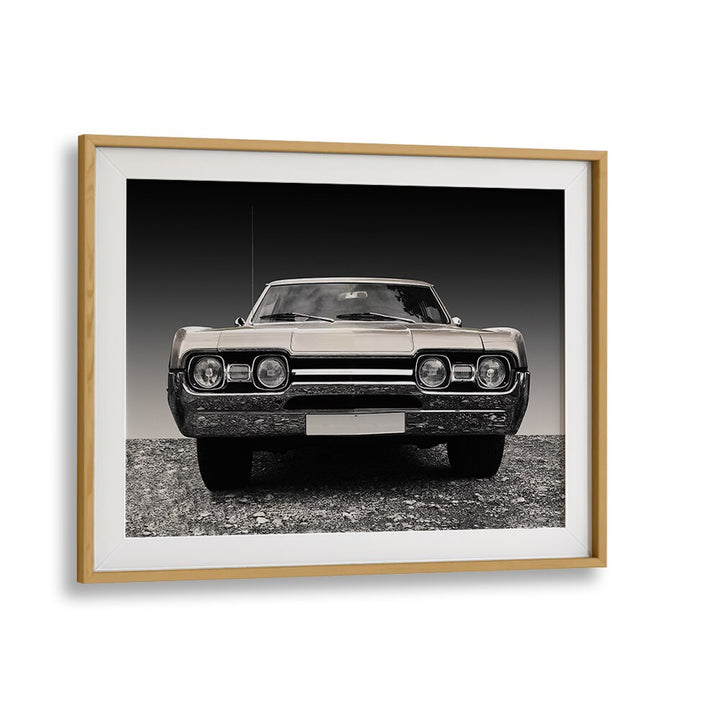 us classic car car poster in Oak Wood Frame With Mount