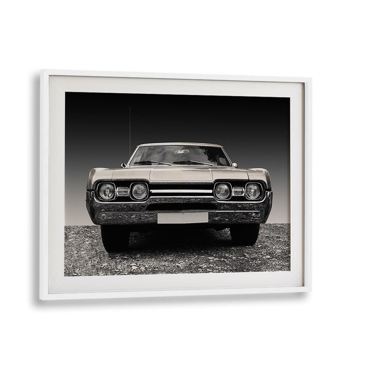 us classic car car poster in White Frame With Mount