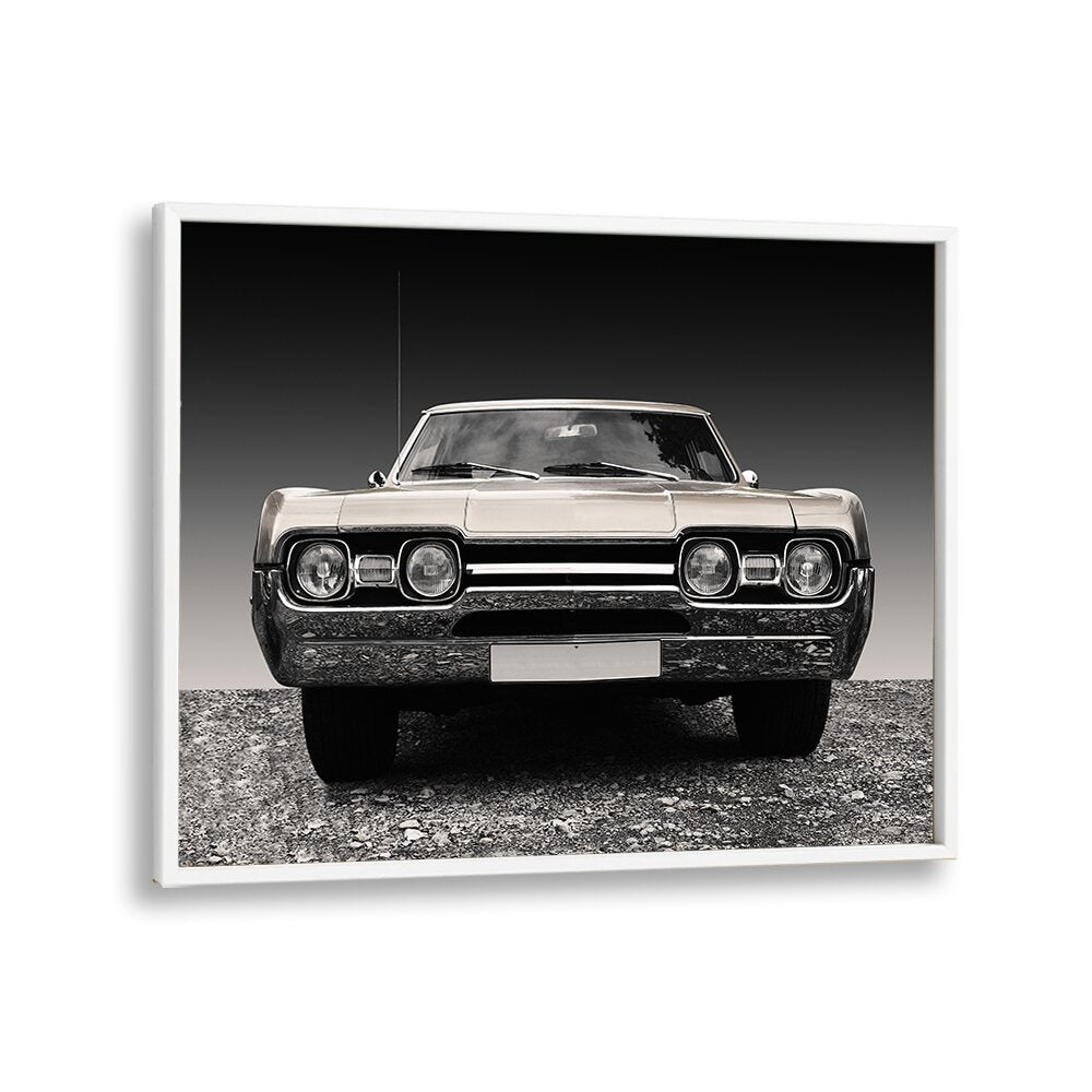 us classic car car poster in White Plain Frame