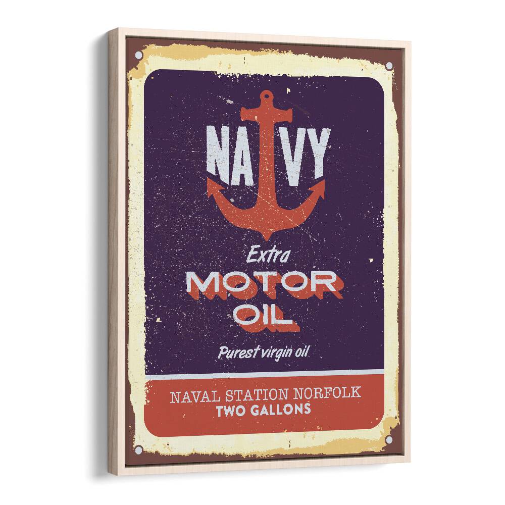 us navy car poster in Oak Wood Floater Frame