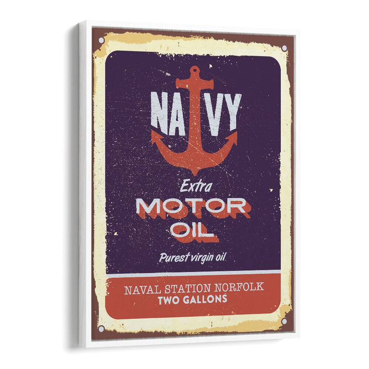 us navy car poster in White Floater Frame