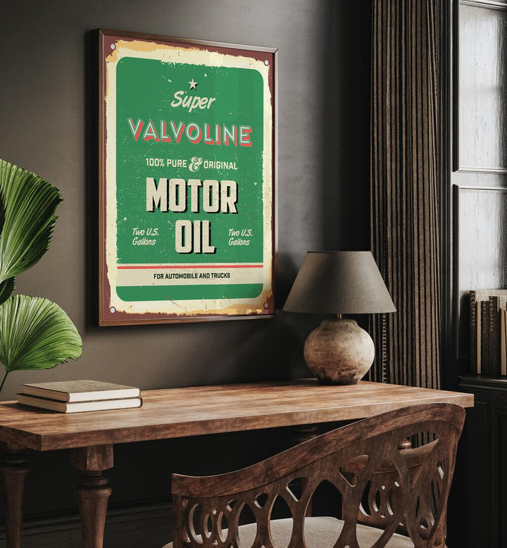 valvoline car posters Artwork II placed on a wall