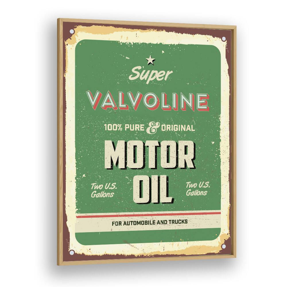 valvoline car posters in Oak Wood Plain Frame