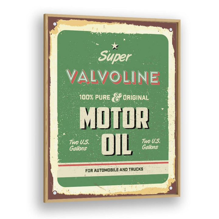 valvoline car posters in Oak Wood Plain Frame