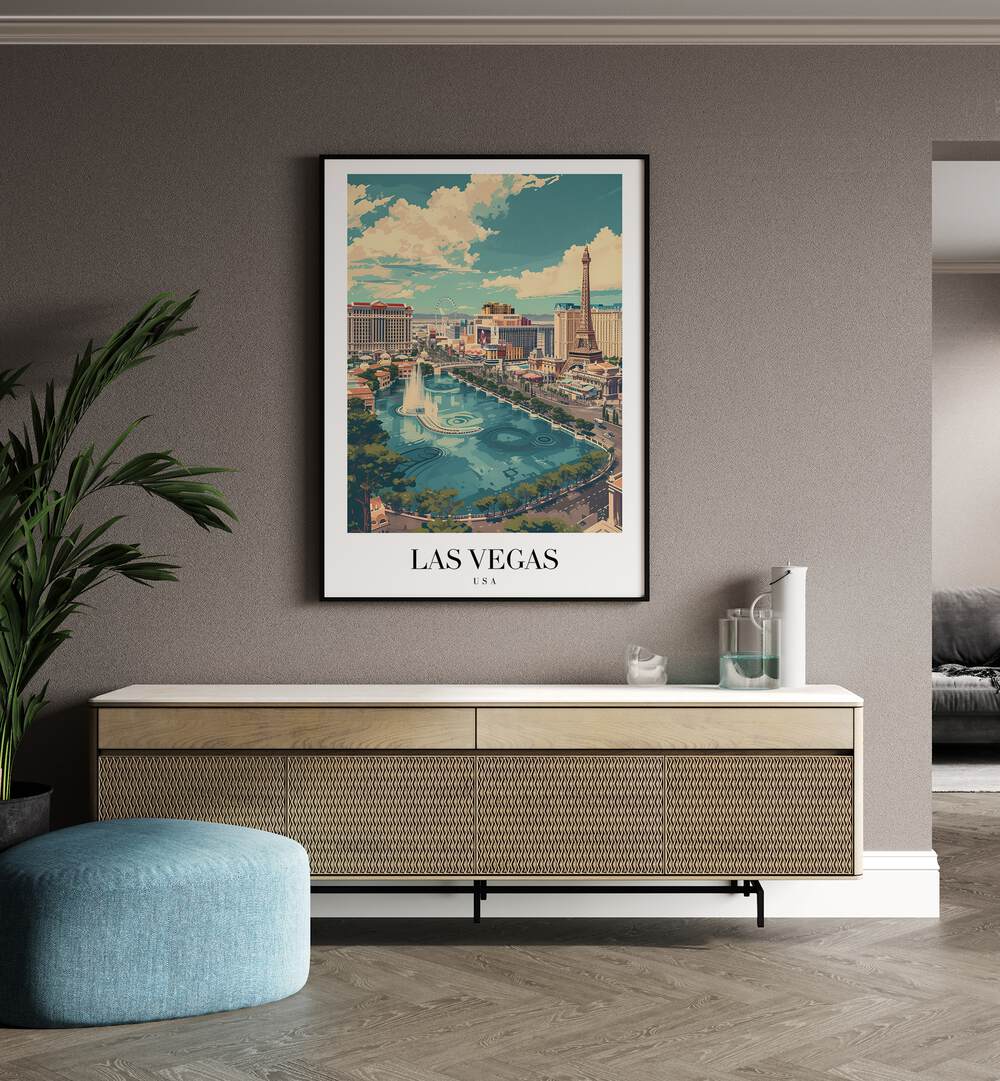 vegas travel posters Artwork I placed on a Wall 