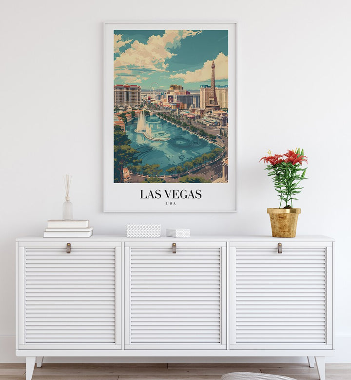 vegas travel posters Artwork IV placed on a Wall 