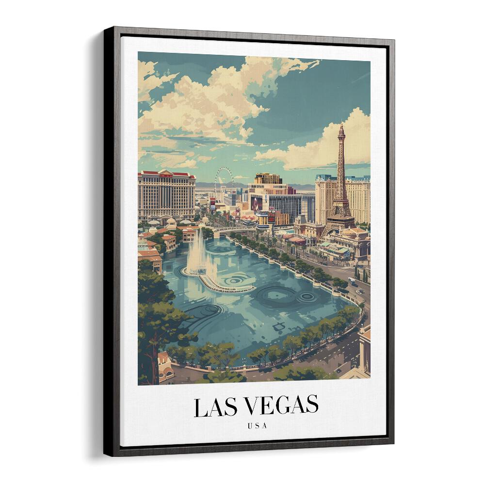 vegas travel posters in Black Floater Frame
