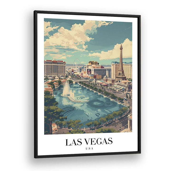 vegas travel posters in Black Plain Frame