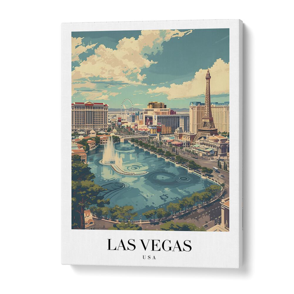 vegas travel posters in Gallery Wrap
